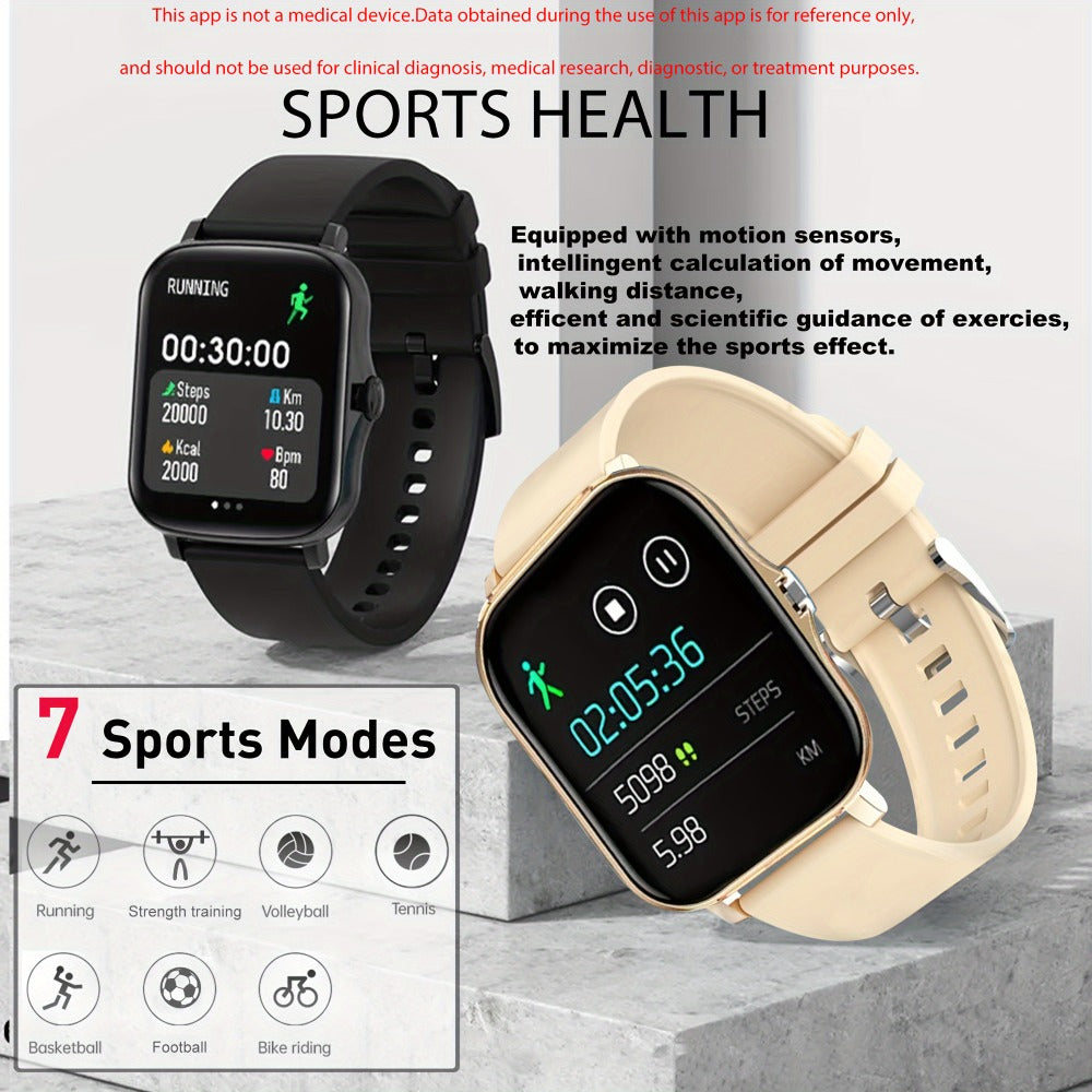 Fitness Tracker Smartwatch with Pedometer, Calorie & Distance Tracker, Customizable Watch Faces, Call & SMS Alerts, Multi-Sport Modes – Unisex Android & iPhone Compatible