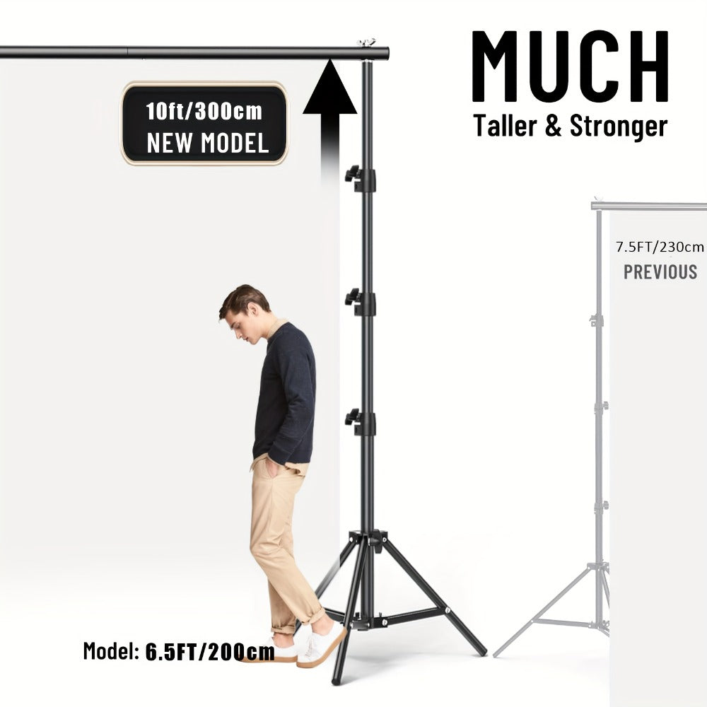 Multi-Size Adjustable Backdrop Stand Kit 10x10ft & 6.5x6.5ft – Heavy Duty Sturdy Background Support System for Photo Studio, Wedding, Party & Event Photography, Quick Setup Design