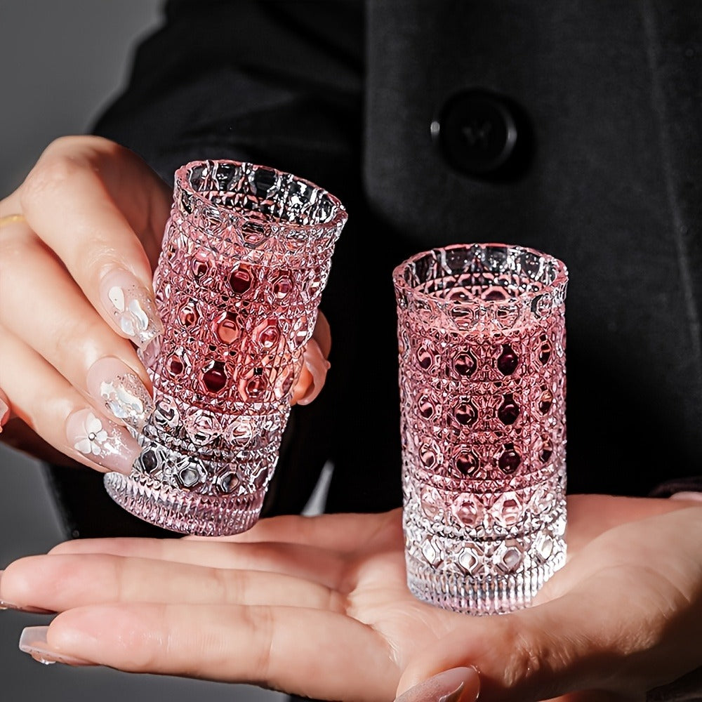 Shot Glass Set Diamond Engraved – Whiskey Vodka Tequila Glasses for Parties Weddings Home Bar Entertaining Reusable Barware Gift