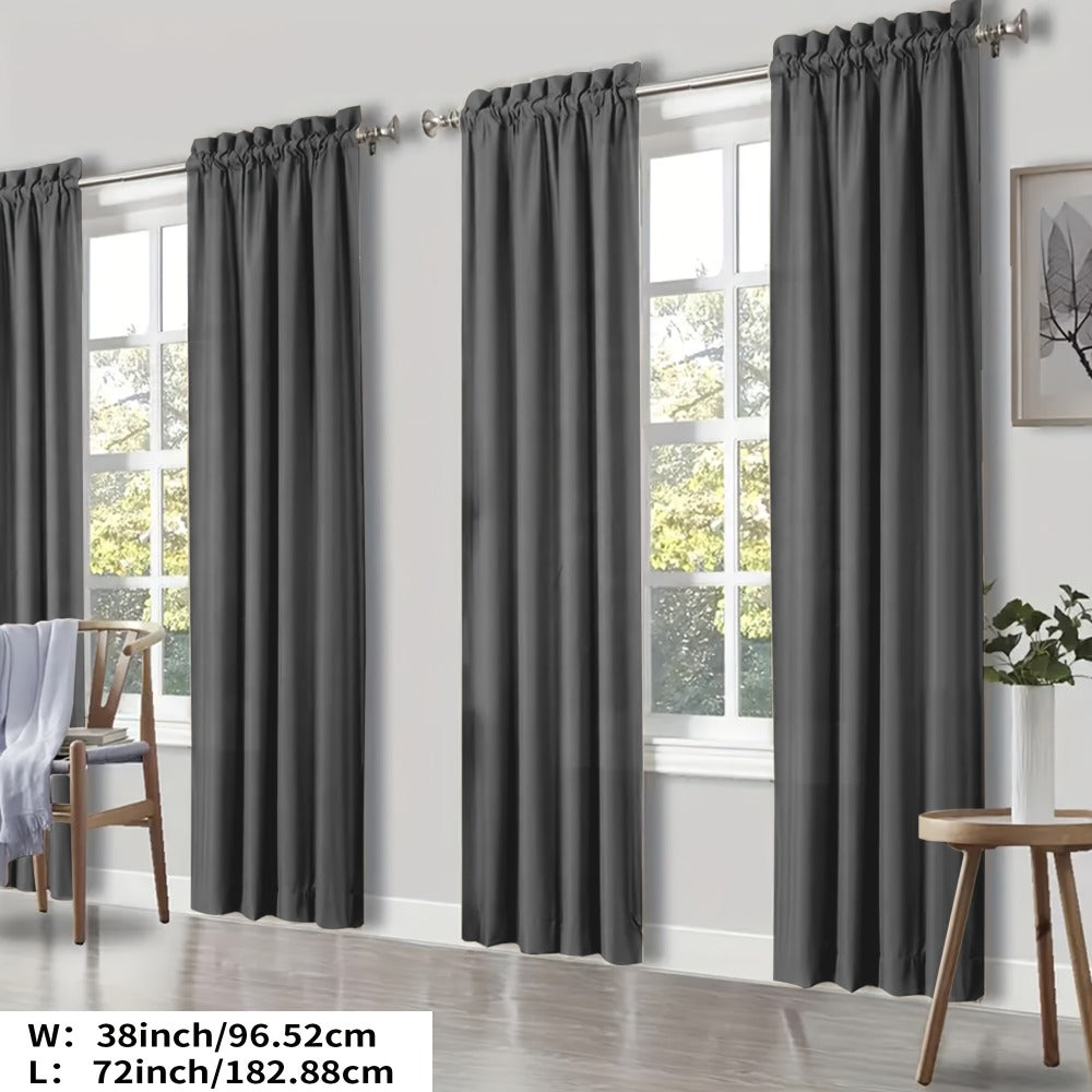 Blackout Curtains 4 Panels Thermal Insulated Room Darkening Drapes – Rod Pocket, Energy Saving, Solid Color for Bedroom & Living Room, 7 Colors & Multiple Sizes