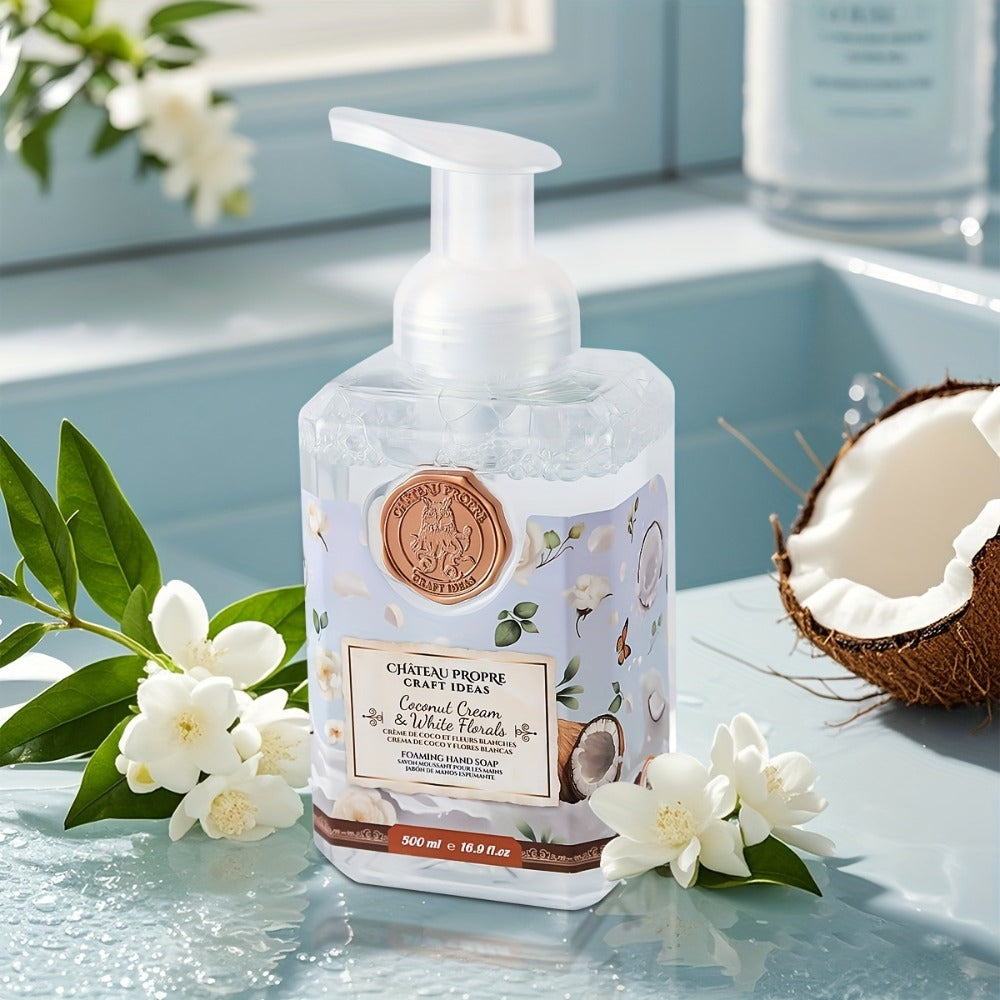 Foaming Hand Soap with Coconut Oil 500ml Ethically Made - Moisturizing Foam Hand Wash 7 Fresh Scents for Bathroom Kitchen All Skin Types 16.9 fl oz