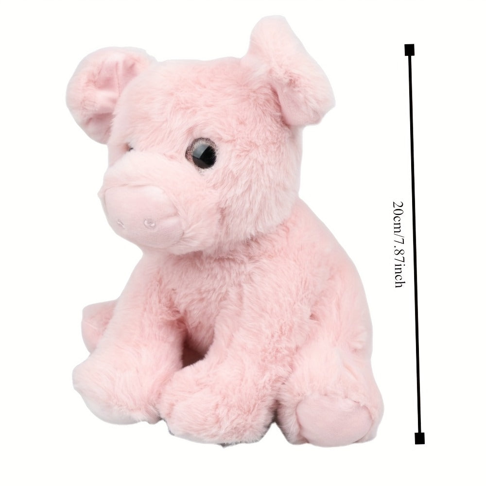 Pink Pig Plush Toy with Big Eyes for Farm Animal-Themed Decor