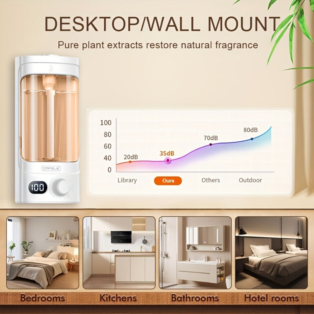 300ml Essential Oil Diffuser 100-Level Mist Control USB Rechargeable – Ultrasonic Soundwave, Auto Shut-Off, Whisper-Quiet Aromatherapy Diffuser for Home Office Bedroom Pet Room, Bundle with Essential Oils