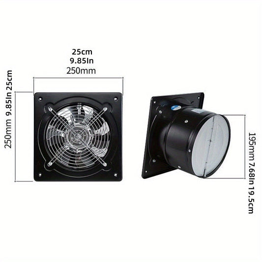 Wall-Mount Exhaust Fan, 8-Inch 40W with Backdraft Damper & Switch