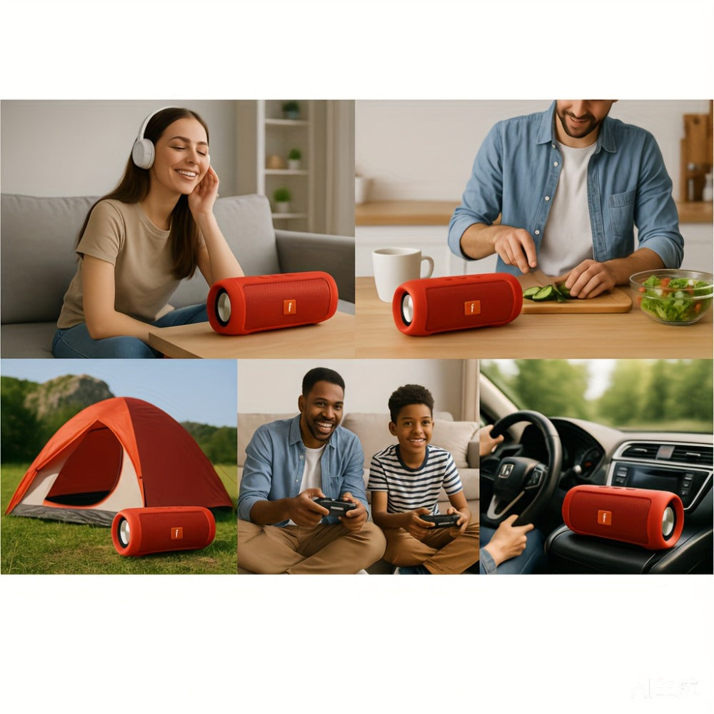 Outdoor Wireless Bluetooth Speaker Dual-Channel Subwoofer Deep Bass Long Battery Life Durable Party Speaker for Camping Tailgate BBQ Events Sports