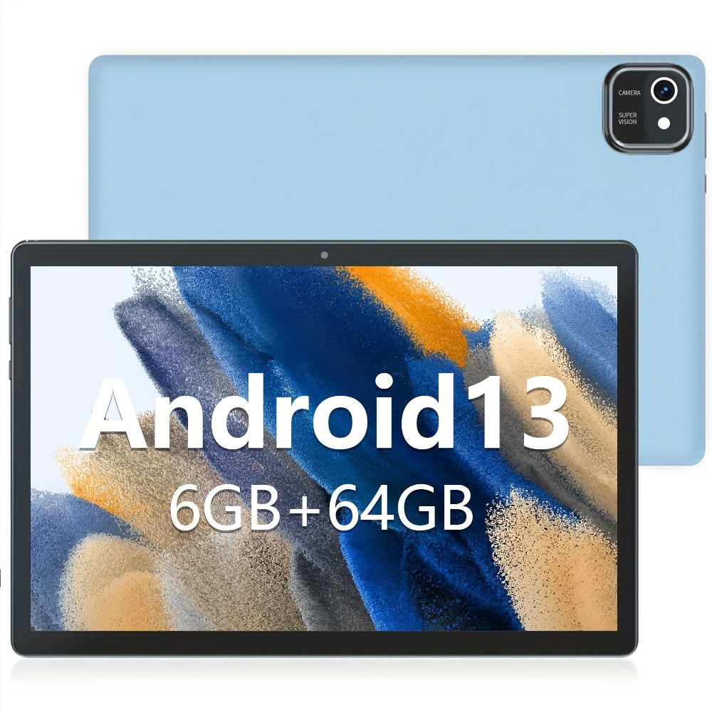 10 Inch Android 13 Tablet 4GB RAM 64GB ROM 512GB Expandable – GPS, WiFi, 6000mAh Battery, IPS HD Touch Screen, Screen Protector Included, Octa-Core 2025 Android Tablet Blue