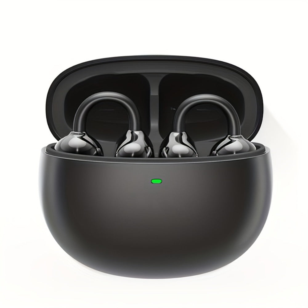 Clip On Wireless Earbuds Open Ear Bluetooth Headphones with Detachable Gemstone Earrings ANC Noise Reduction HD Stereo Hands-Free for Sports Exercise Work Study Outdoors