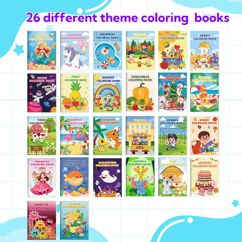 Bulk Coloring Books for Kids 26 Pack – Dinosaur Mermaid Animal Themes Party Favors Goodie Bag Stuffers for Birthday Classroom Halloween Easter Boys Girls Ages 3+ Screen-Free Gift Set