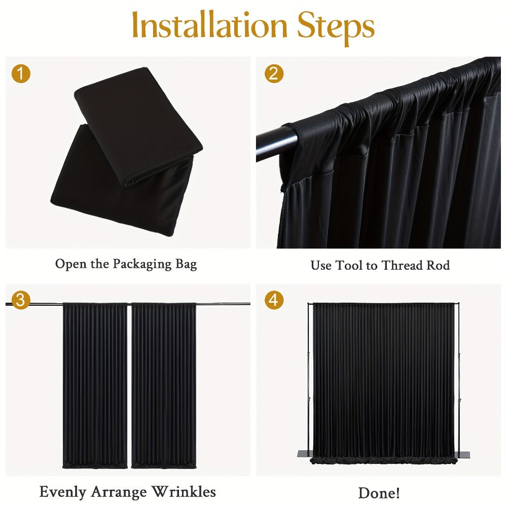 4-Pack 5x10ft Elegant Spandex Photography Backdrop | Wear-Resistant, Wrinkle-Free, Soft & Opaque Party Decoration Banners for Weddings, Birthdays, Stages, Exhibitions & Events