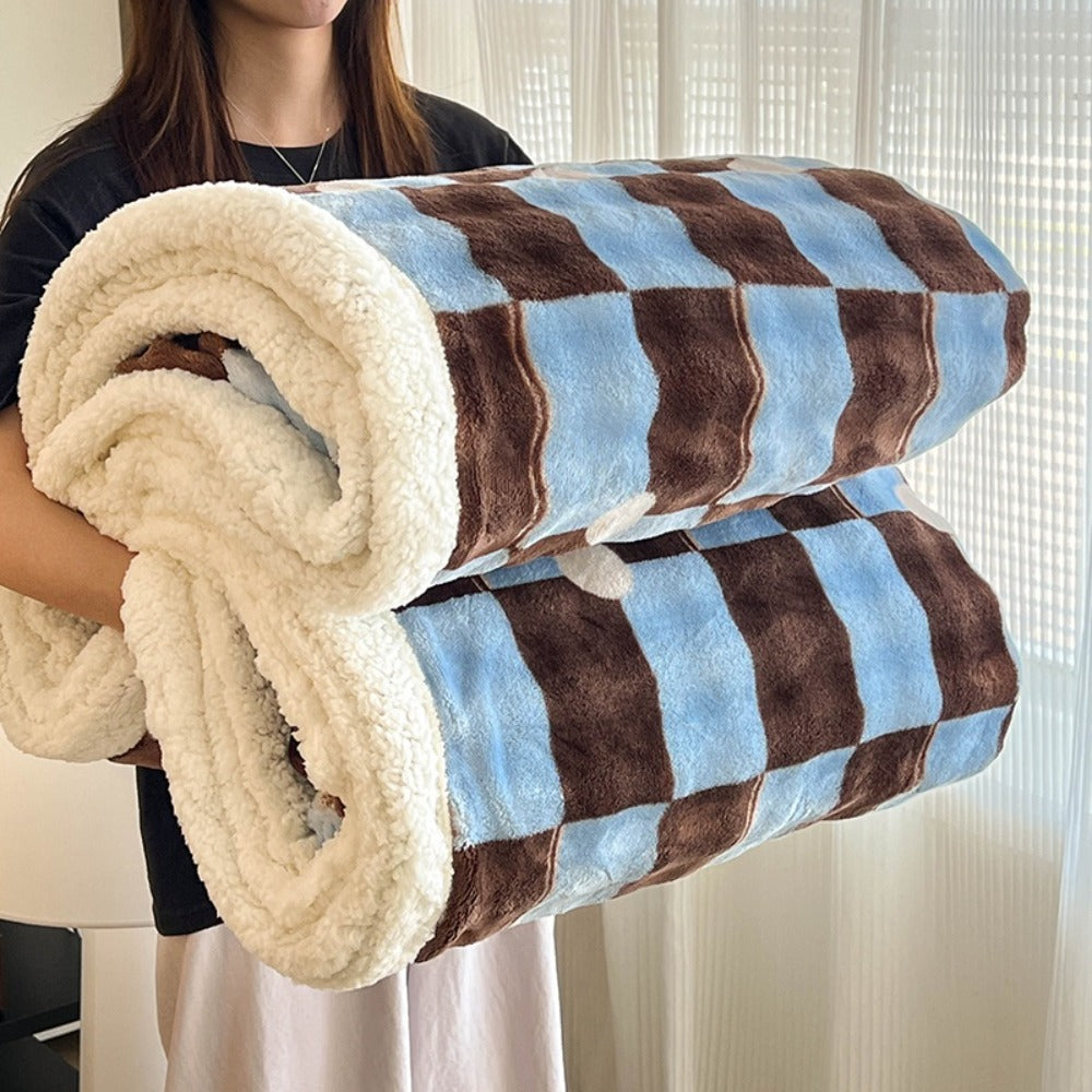 400-450gsm Heavyweight Flannel Blanket – Thick Warm Woven Throw for Bed, Sofa & Bedroom, Machine Washable, 16 Patterns, 4 Sizes