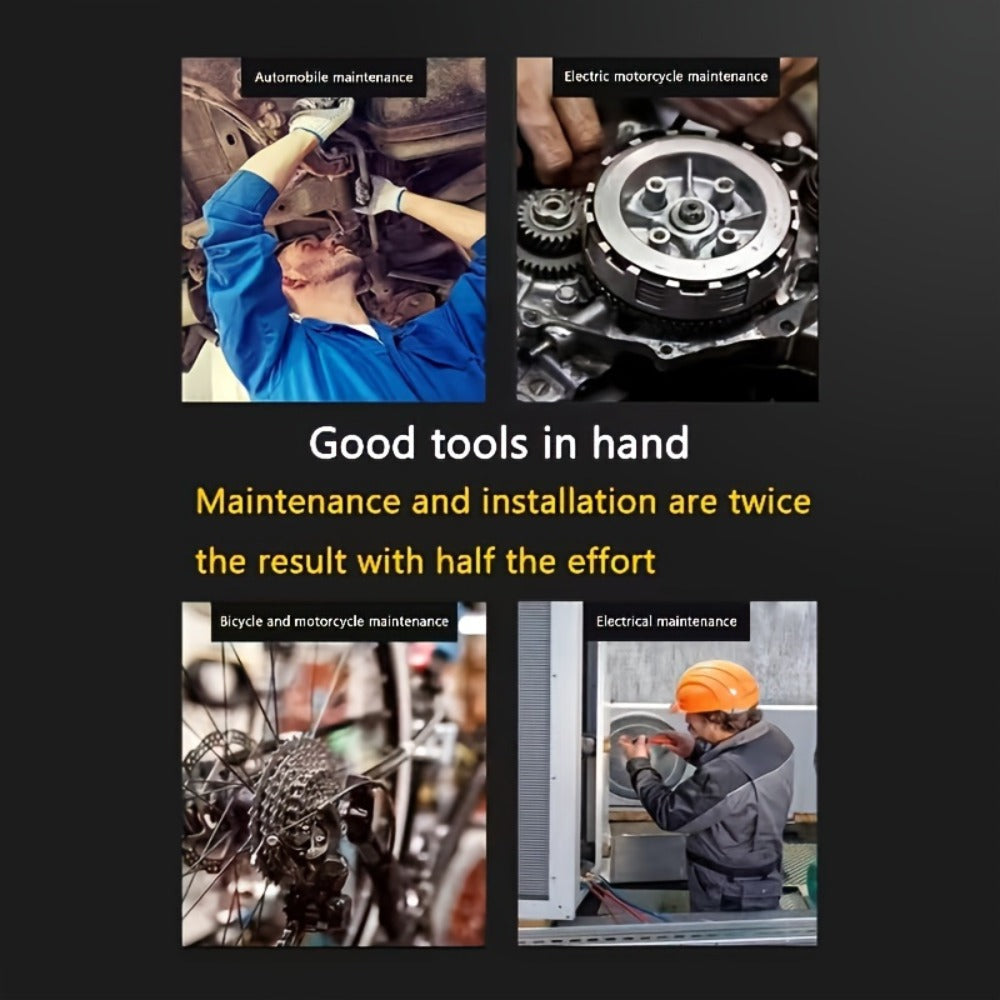Premium Stainless Steel Repair Tool Kit 55/82/94/121PCS – Complete Automotive & Home Repair Set | Multi-Function Hand Tools | No Charging Required | Easy to Use | Perfect Gift for Men