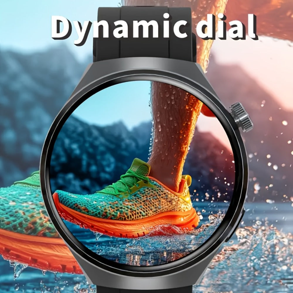 OLED Smartwatch 2.01 Inch Round Screen 95% Screen Ratio Fitness Tracker Running Cycling Walking Step Counter Music Control 300mAh Battery Lightweight Silicone Band Men Women 7 Styles Black Gray 2026