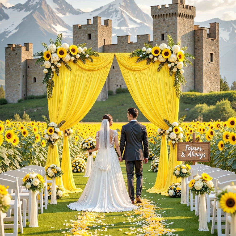 4-Pack 5x10ft Elegant Spandex Photography Backdrop | Wear-Resistant, Wrinkle-Free, Soft & Opaque Party Decoration Banners for Weddings, Birthdays, Stages, Exhibitions & Events