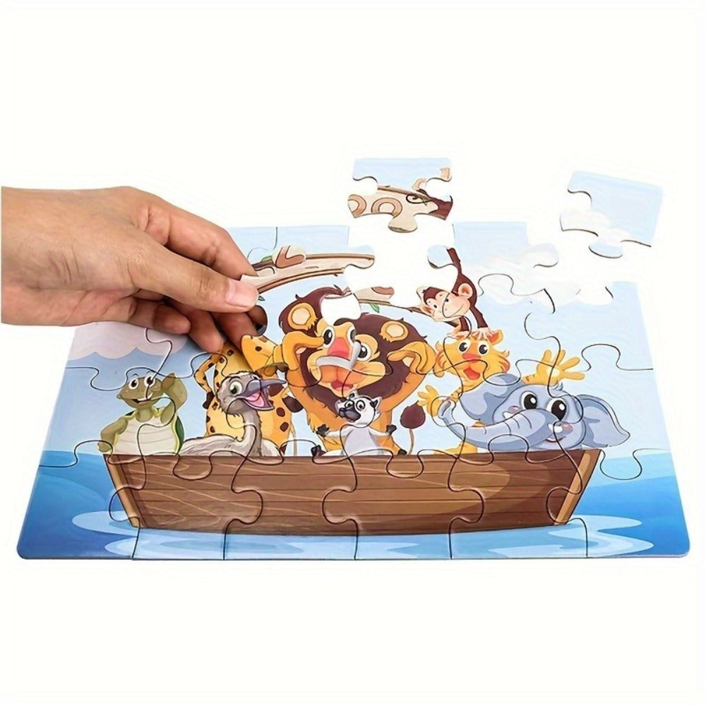 Kids Jigsaw Puzzle Set, 12 Mixed-Theme Puzzles for Hands-On Play