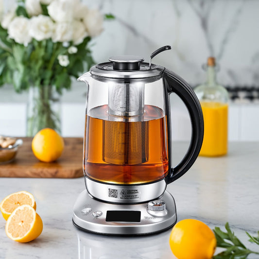 Electric Tea Kettle, 1.7L Glass, 9 Temperature Presets, Removable Infuser and Keep Warm