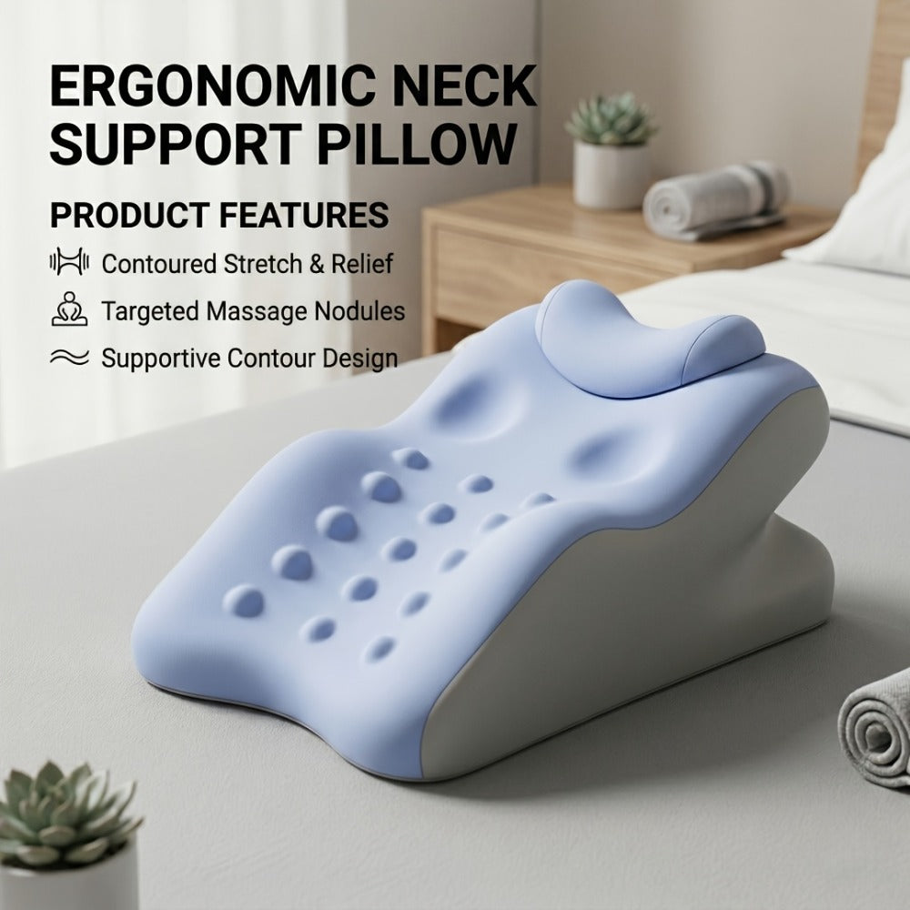 Memory Foam Cervical Support Pillow – Ergonomic Side & Back Sleeper Pillow with Breathable Cover | Multi-Functional Neck & Lumbar Support Bed Pillow, Perfect Gift