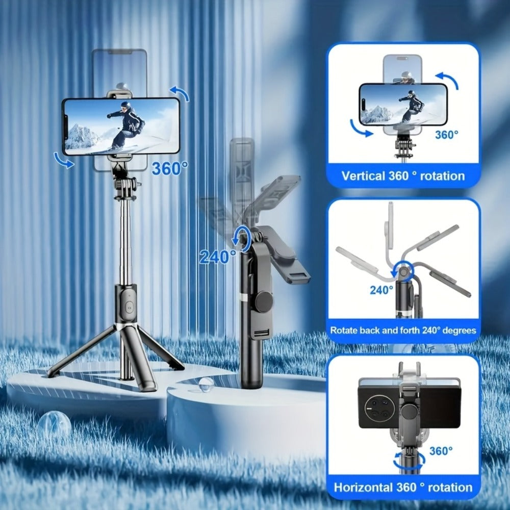 Portable Selfie Stick Tripod 40 Inch Floor Stand with Wireless Remote & Anti-Shake Base – Extendable Compact Phone Tripod for Travel Vlogging, TikTok Live, Outdoor Filming, iPhone & Android