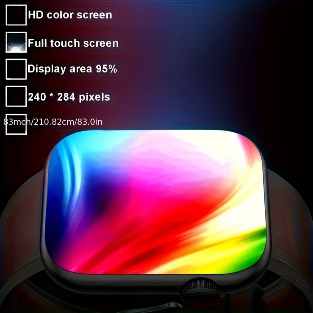 Full Touch Screen Smartwatch 95% Screen Coverage Customizable Watch Dials – 1.83" TFT Wireless Calling SMS Reminders Multiple Sport Modes Compatible with Android iPhone Unisex Black Pink Gift