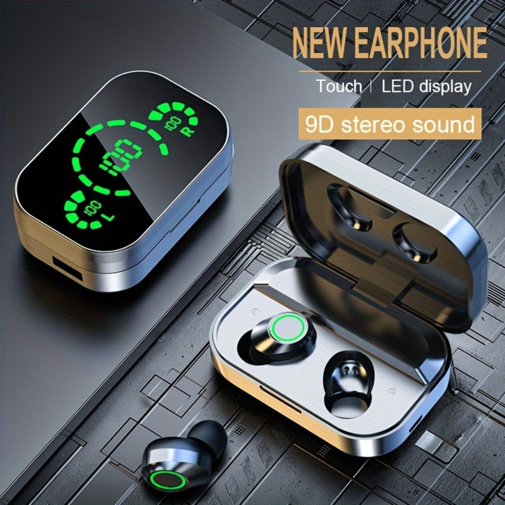 Anime Design Wireless Earbuds with Digital Display, Bluetooth 5.4 HiFi HD Stereo Noise Cancelling, USB-C Charging, App & Volume Control, Mirror Fashion Look, Comfortable Fit for Adults, Gift Idea