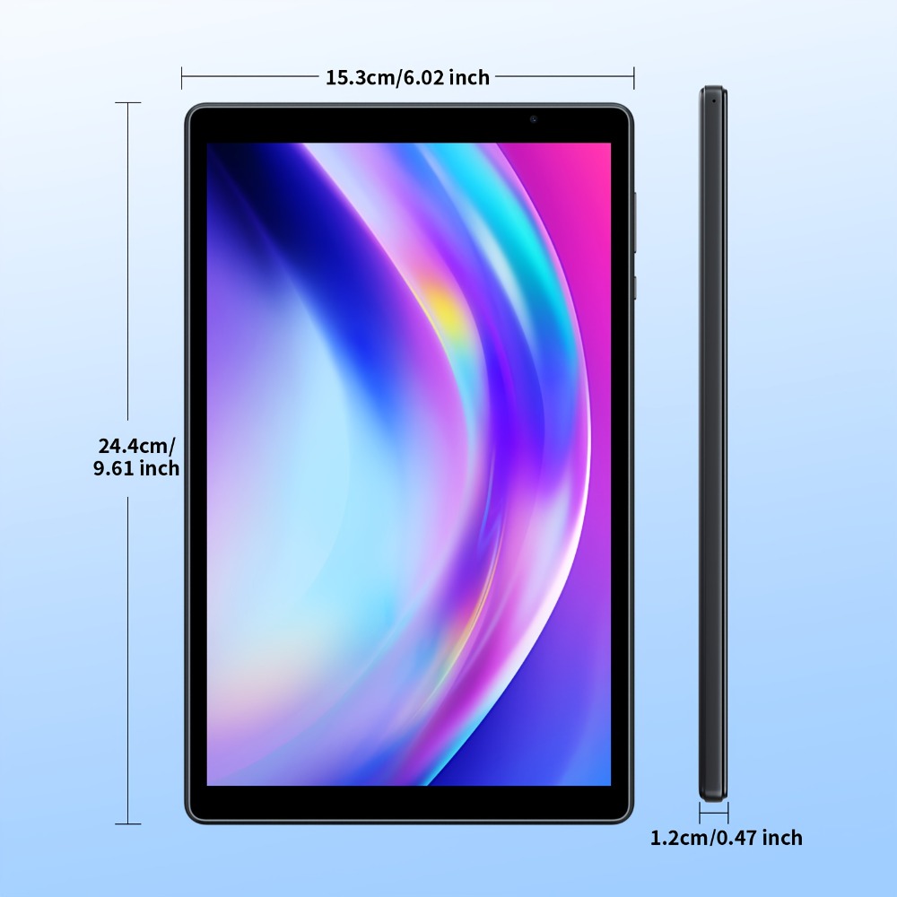 2-in-1 Tablet 10.1 Inch Android 15 8GB RAM 32GB ROM 1TB Expandable 6000mAh Battery WiFi Dual Camera with Optional Keyboard Mouse Protective Case & Stylus Pen – Gray