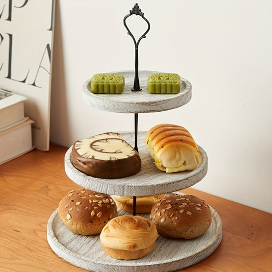 Wood Cupcake Stand with 3 Tiers for Rustic Wedding and Party Dessert Displays