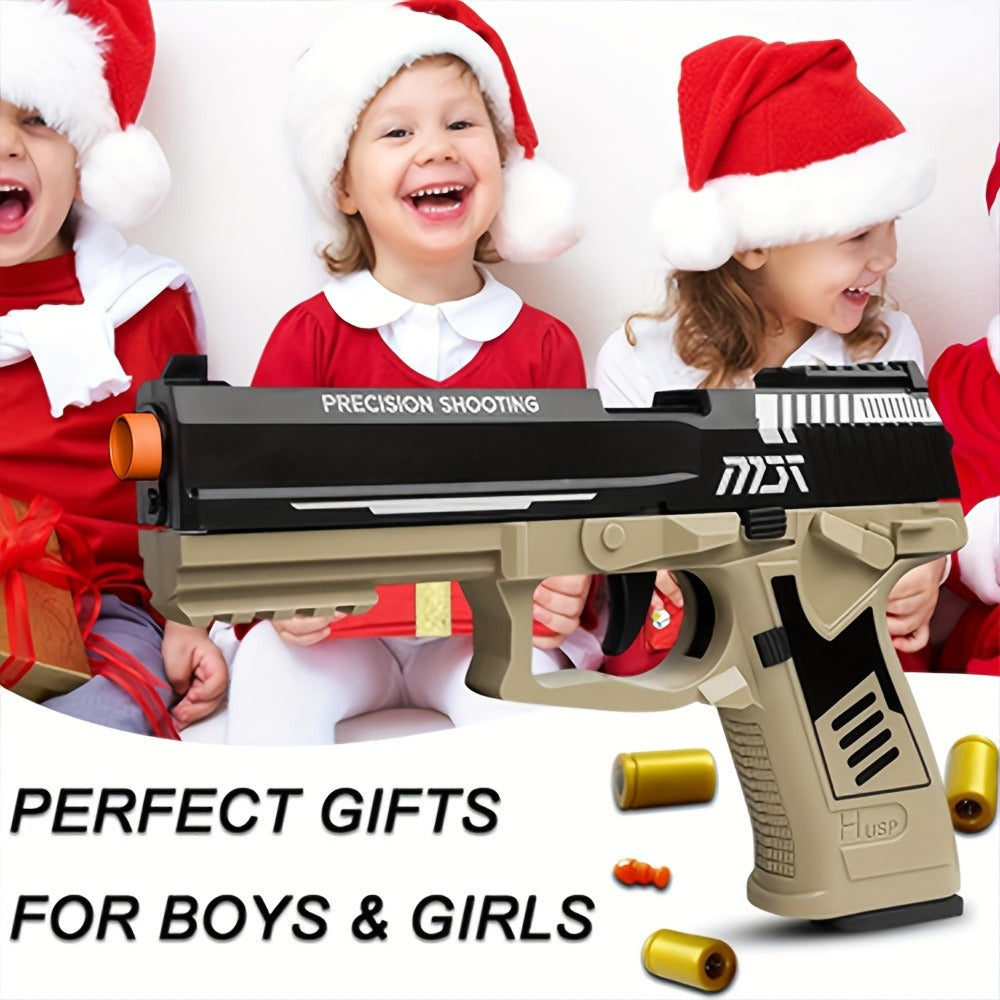 USP Soft Bullet Toy Gun Pistol with Shell Ejecting – Continuous Rapid-Fire Foam Blaster for Boys & Girls, Outdoor Shooting Game, Halloween Thanksgiving Christmas Birthday Gift for Kids Ages 6+