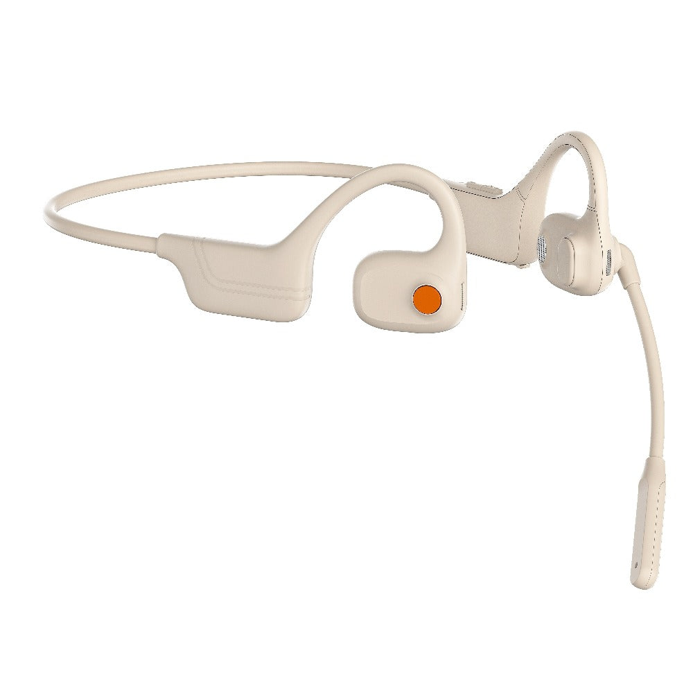 Open-Air Conduction Wireless Business Earphones Dual ENC Noise Canceling Microphones 10H Playtime for Calls Work Driving Online Meetings Outdoor Cycling Cream Black