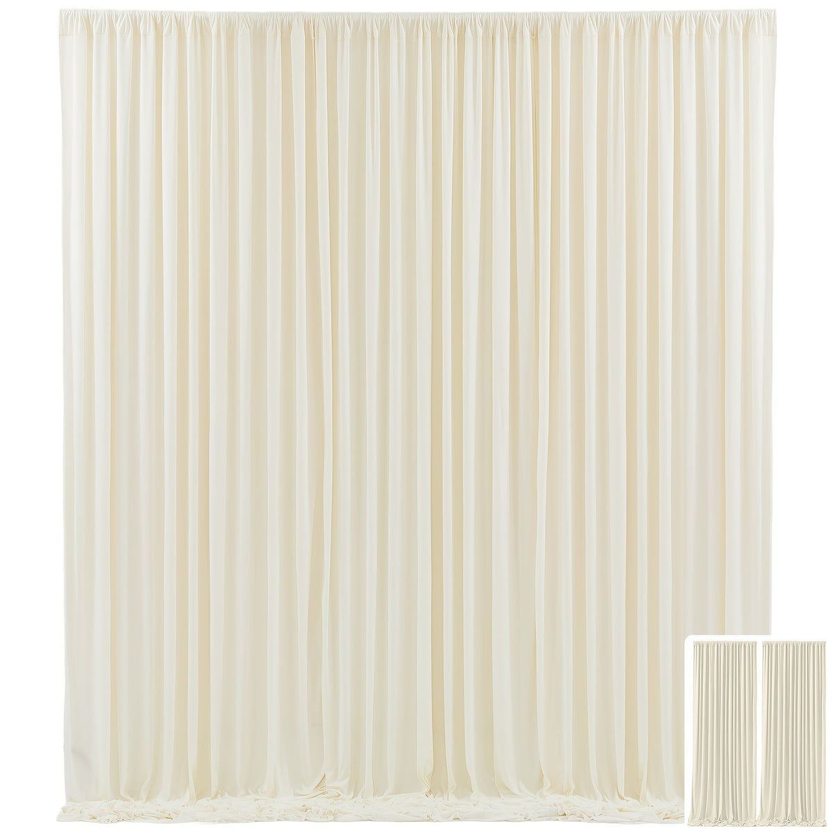 Draped Backdrop Curtains 2-Pack 10x10ft – Luxe Soft Non-Transparent Wrinkle-Free Fabric with Pole Pocket for Wedding, Birthday, Bridal Shower, Graduation, Prom & Holiday Party Decoration