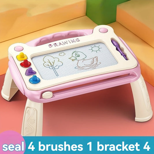 Kids Magnetic Drawing Board, 3-in-1 Doodle Kit with Stamps, Pen & Stand