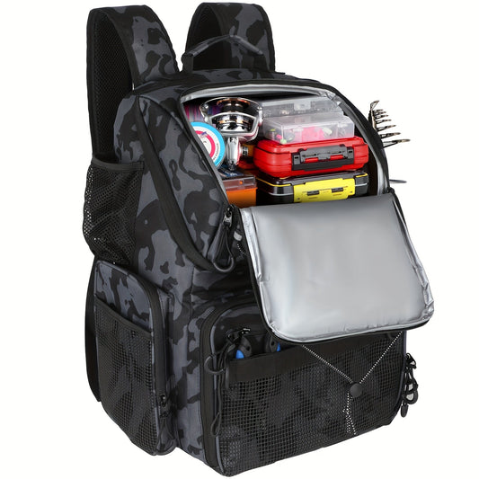 Fishing Backpack 42L with Rod Holders, Tackle Box and Cooler Options