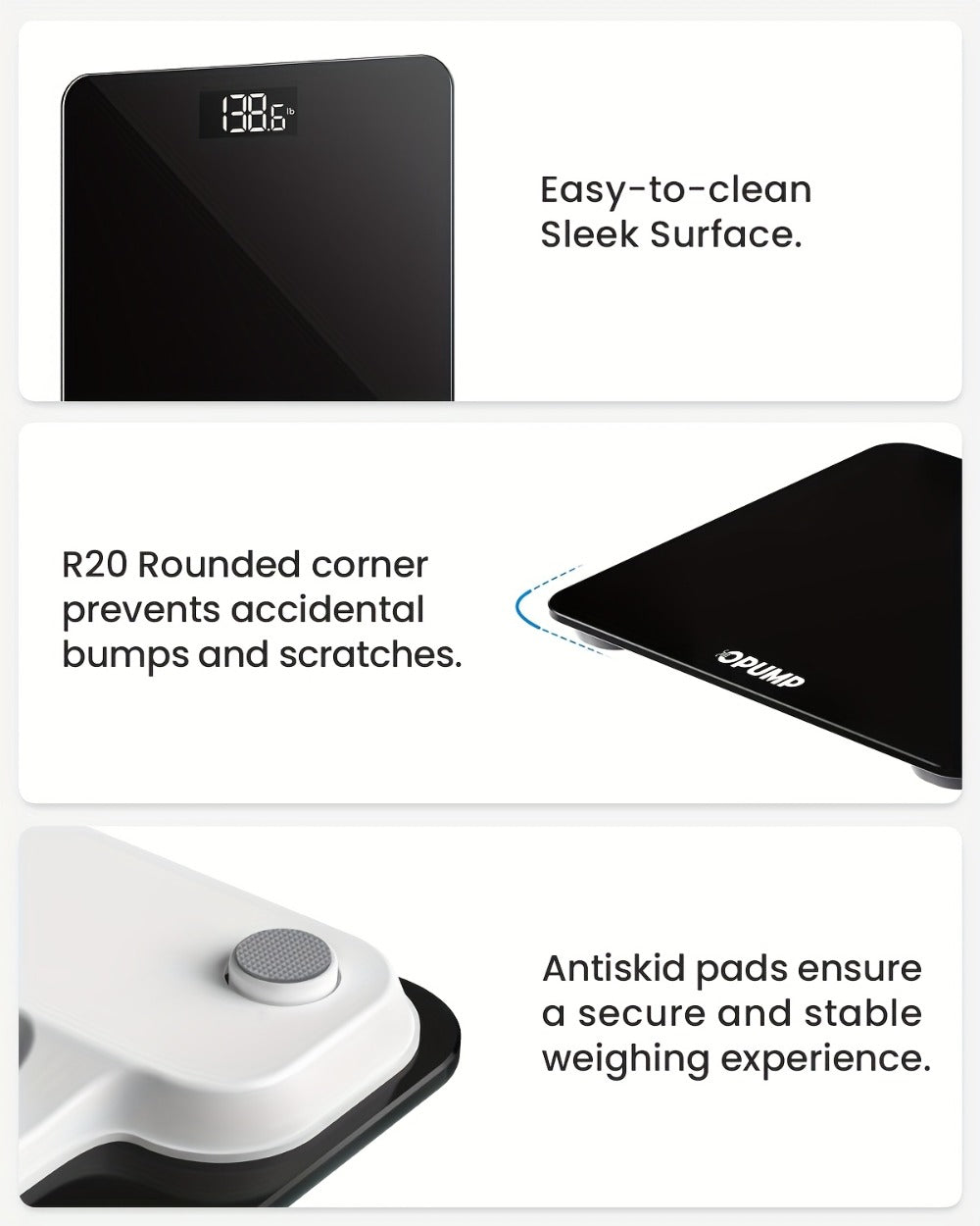 Digital Bathroom Scale High Precision 400 lbs – Electronic Body Weight Scale with Backlit HD LCD Display, kg/lb/st Switchable, Easy Read, Includes Batteries