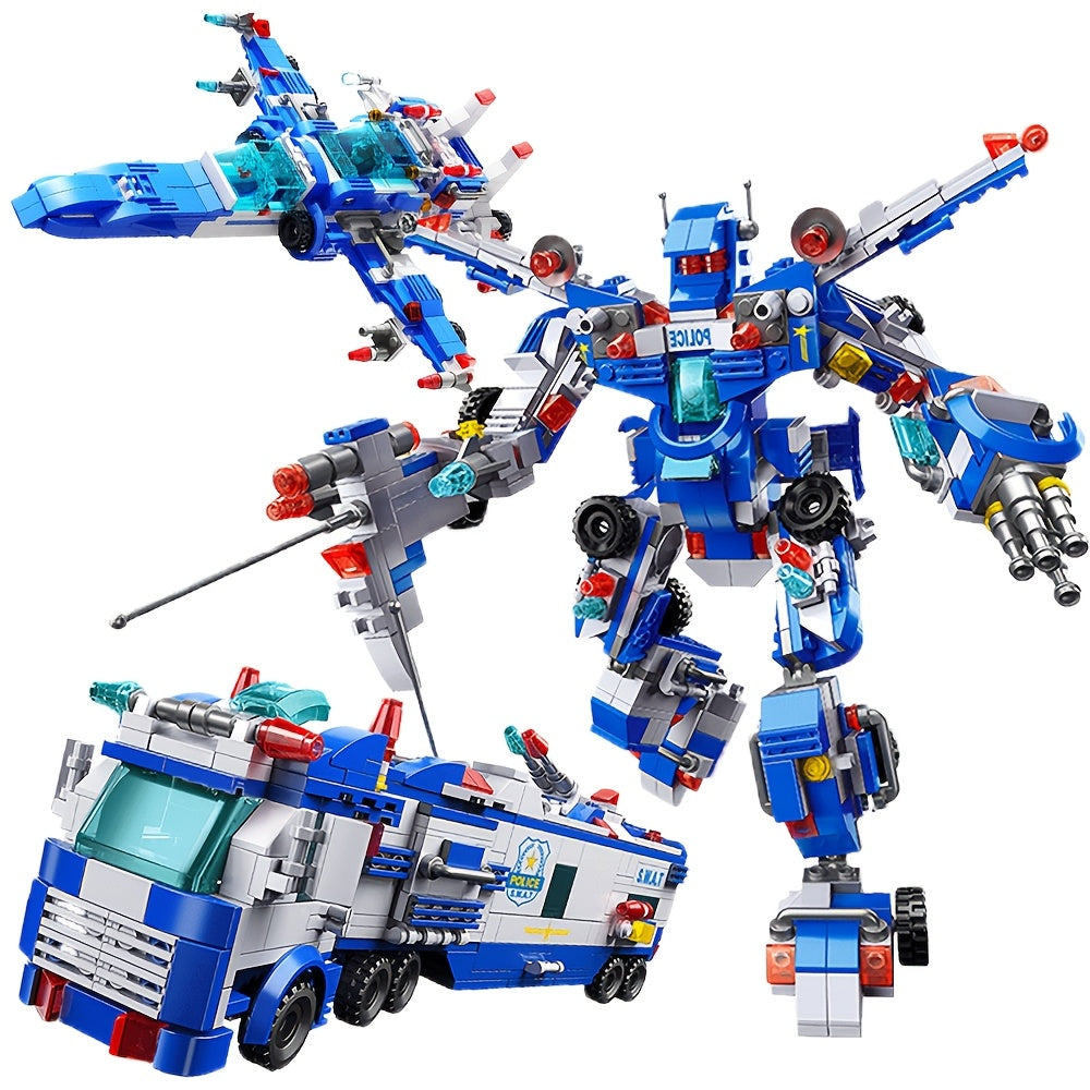 City Police Building Block Set, 700 Pieces with Patrol Vehicles