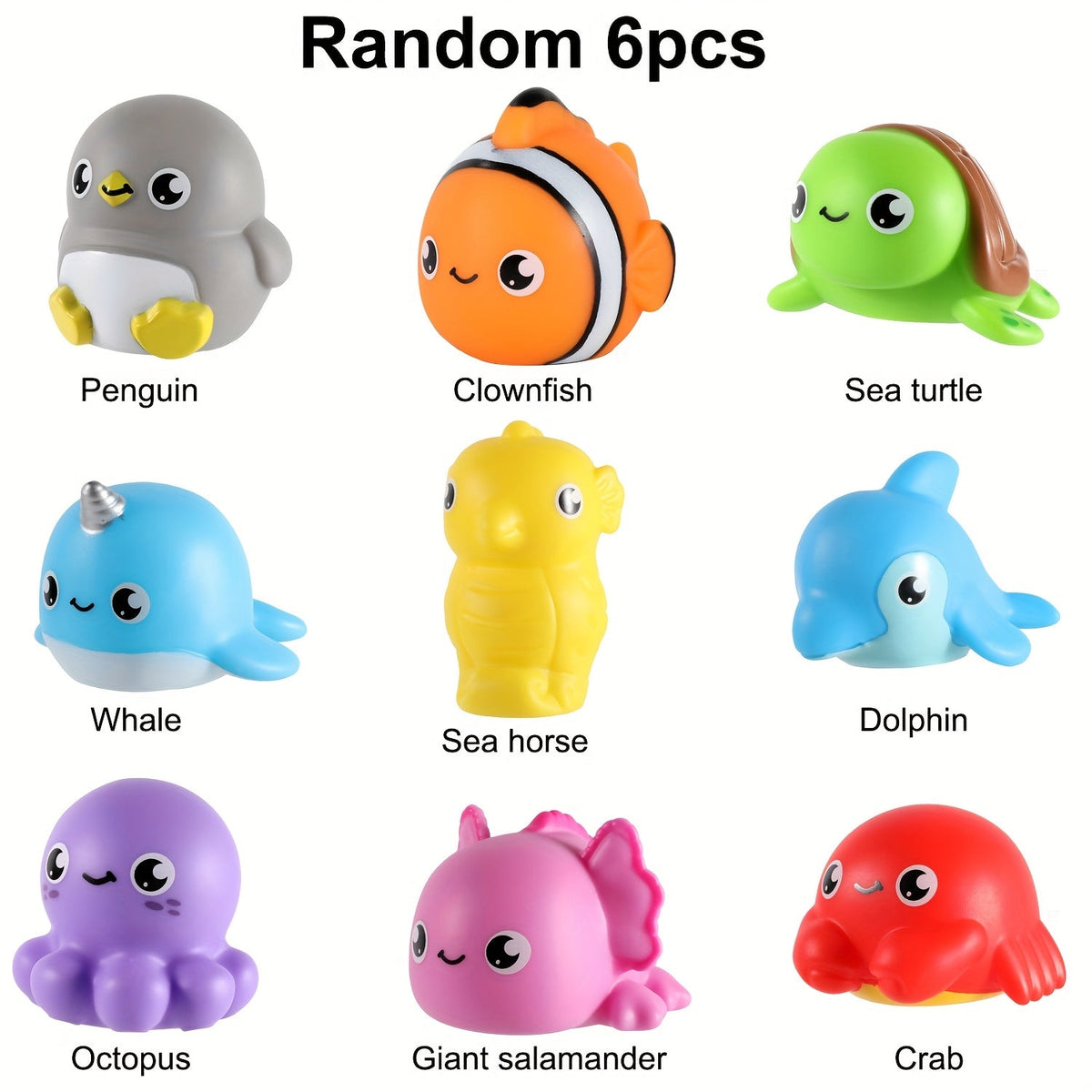 Ocean Animal Light Up Bath Toys 6 8 10 Pack – Glowing Sea Creature Floating Bathtub Toys for Baby Toddlers, Water Pool Toys for Boys & Girls, Random Colors Bath Time Gift Set