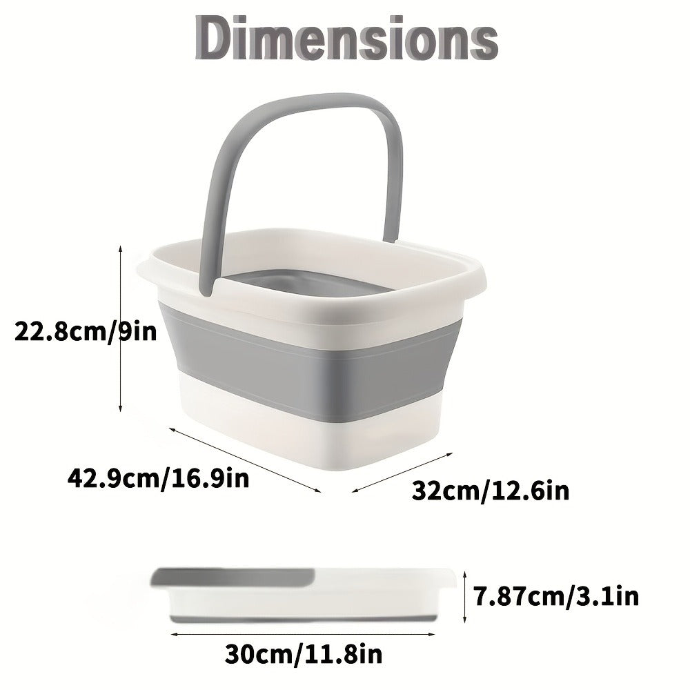 Collapsible Foot Bath Basin 3.96 Gal Foldable Foot Soak Tub with Massage Acupoints Handles Deep Soak Pedicure Home Spa Foot Relief Upgraded Plastic Bucket Green Pink Yellow