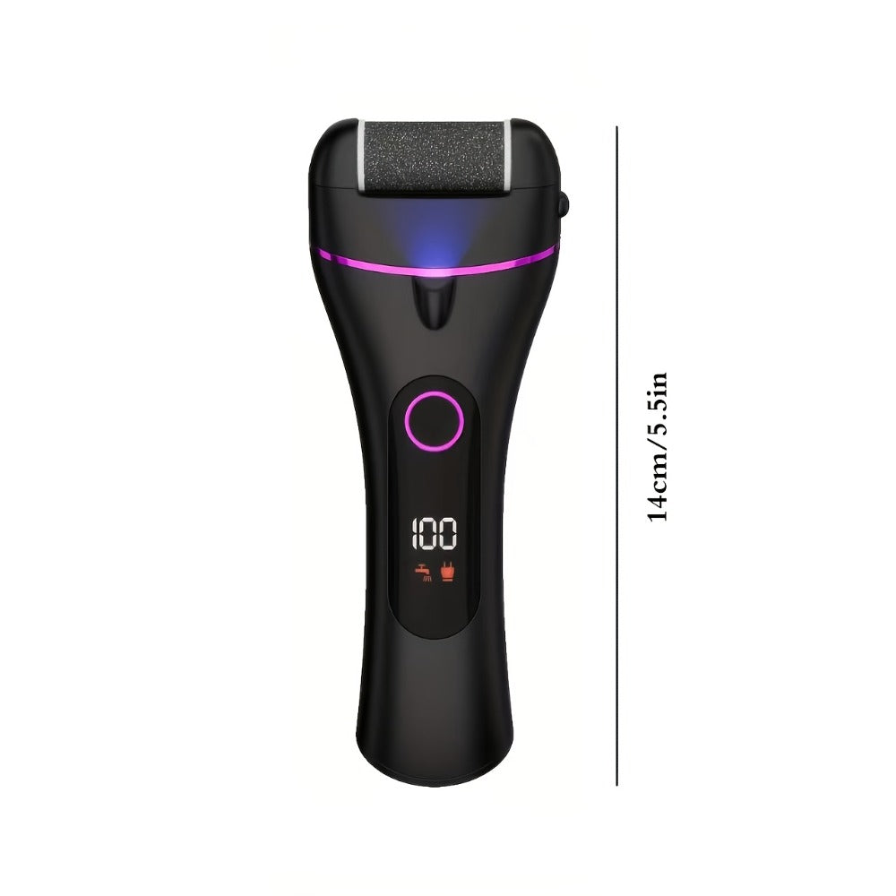 Foot Callus Remover Electric 14-in-1 Rechargeable Pedicure Kit 3 Roller Heads 2 Speed USB Powered Dead Skin Scrubber Cracked Heel Foot File for Women Men Home Salon Use Black Purple