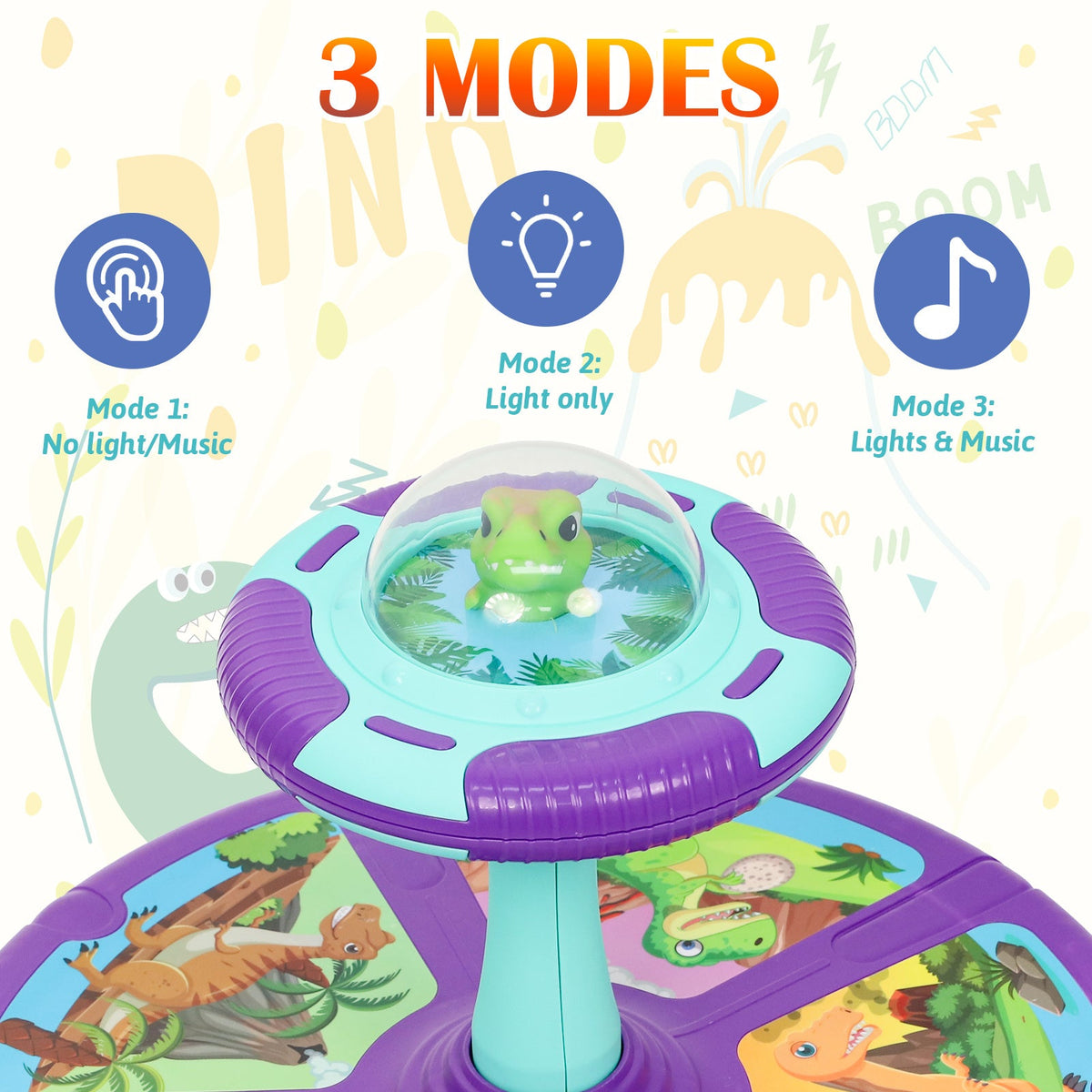 Dinosaur Spin Seat Toy for Toddlers 18 Months+ – 360° Sit and Spin with Music, Indoor Interactive Sensory Balance Toy, Supports Up to 110 lbs, Birthday Christmas Gift for Boys & Girls