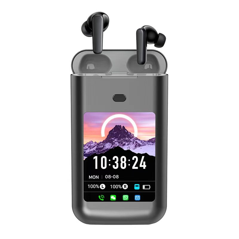 5000mAh Battery Wireless Earphones 3-in-1 HiFi Stereo LED Touch Screen Multiple EQ Modes Rechargeable Multimedia Earbuds for Travel Outdoor Work Black White
