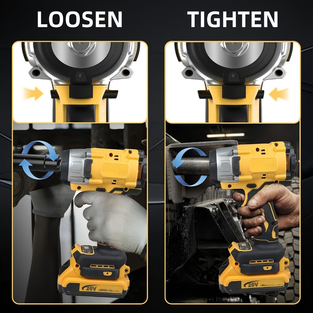 Cordless Impact Wrench 1/2 Inch Brushless – 450N.m 259Ft-lbs High Torque Impact Gun, 3300RPM Variable Speed, 12 Sockets, Fast Charger & Dual Battery Options for Auto Repair & Home Use