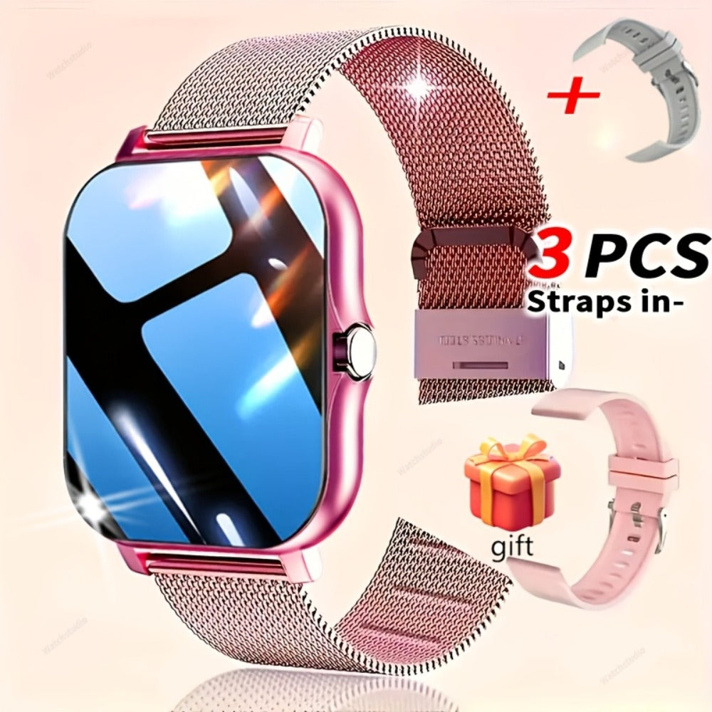 Navigation Smartwatch 1.83" Bluetooth 5.0 – Wireless Calling, Email Display, Location Navigation, Remote Camera, Music Player, Fitness Tracker – Unisex Gift Watch Black Pink Silver Gold