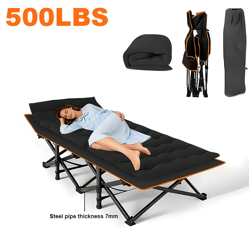 Folding Camping Cot 500/600/700 LBS Heavy Duty Portable Sleeping Bed with Mattress & Carrying Bag – Waterproof Steel Frame for Adults, Outdoor Tents, Hiking & Travel