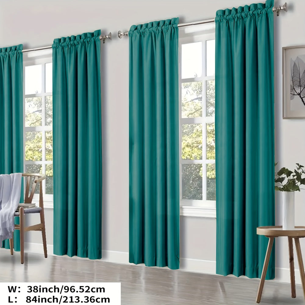 Blackout Curtains 4 Panels Thermal Insulated Room Darkening Drapes – Rod Pocket, Energy Saving, Solid Color for Bedroom & Living Room, 7 Colors & Multiple Sizes