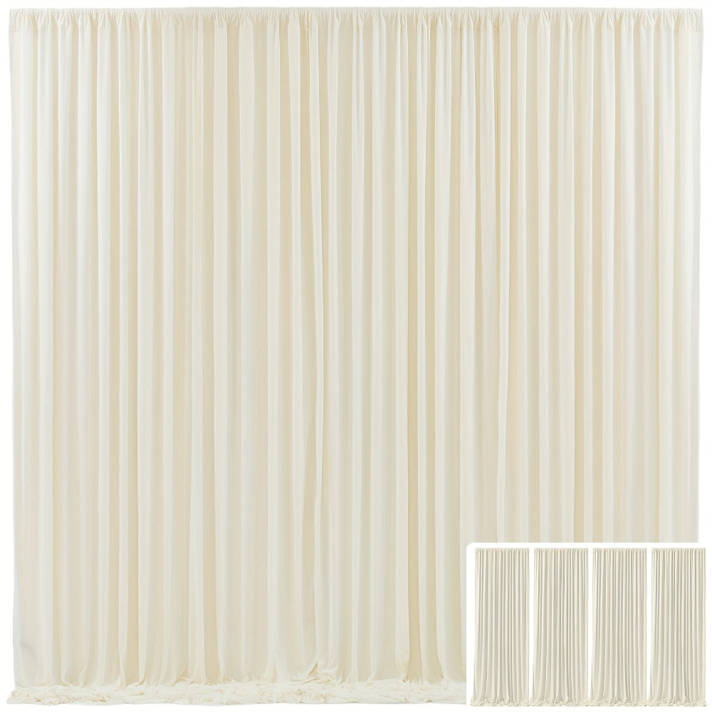 Elegant Fabric Backdrop Curtains 4pcs with Poles 59x85in Non-Transparent Wrinkle-Free Party Photo Backdrop for Wedding Birthday Bridal Shower Graduation Prom Christening Holiday Decor