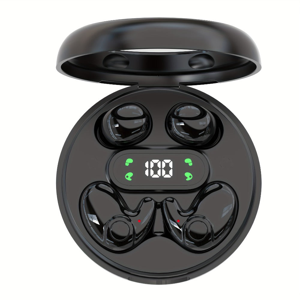 2-in-1 Wireless Earphones Couples Shared Audio Long Battery Life Clear Sound TV Movies Music Running Type-C Charging Condenser Mic Semi-Open iOS Android