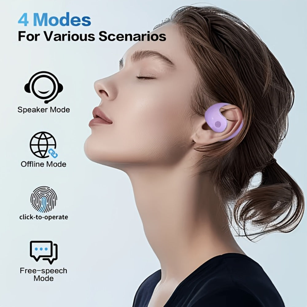 100 Language Real-Time Translation TWS Earphones Coconut Ball Pendant Wireless Earbuds Conference Recording Noise Canceling Mic Touch Control Fast Charging Type-C Free Lanyard for Travel Business