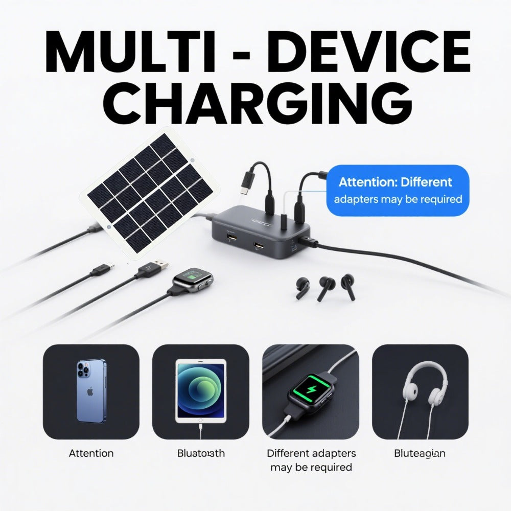 Outdoor Solar Phone Charger 5V USB 2.5A – Portable Solar Charging Panel for Camping Hiking Backpacking | Charges Phones Power Banks Flashlights Fans | Lightweight Compact Emergency Home Backup Solar Power
