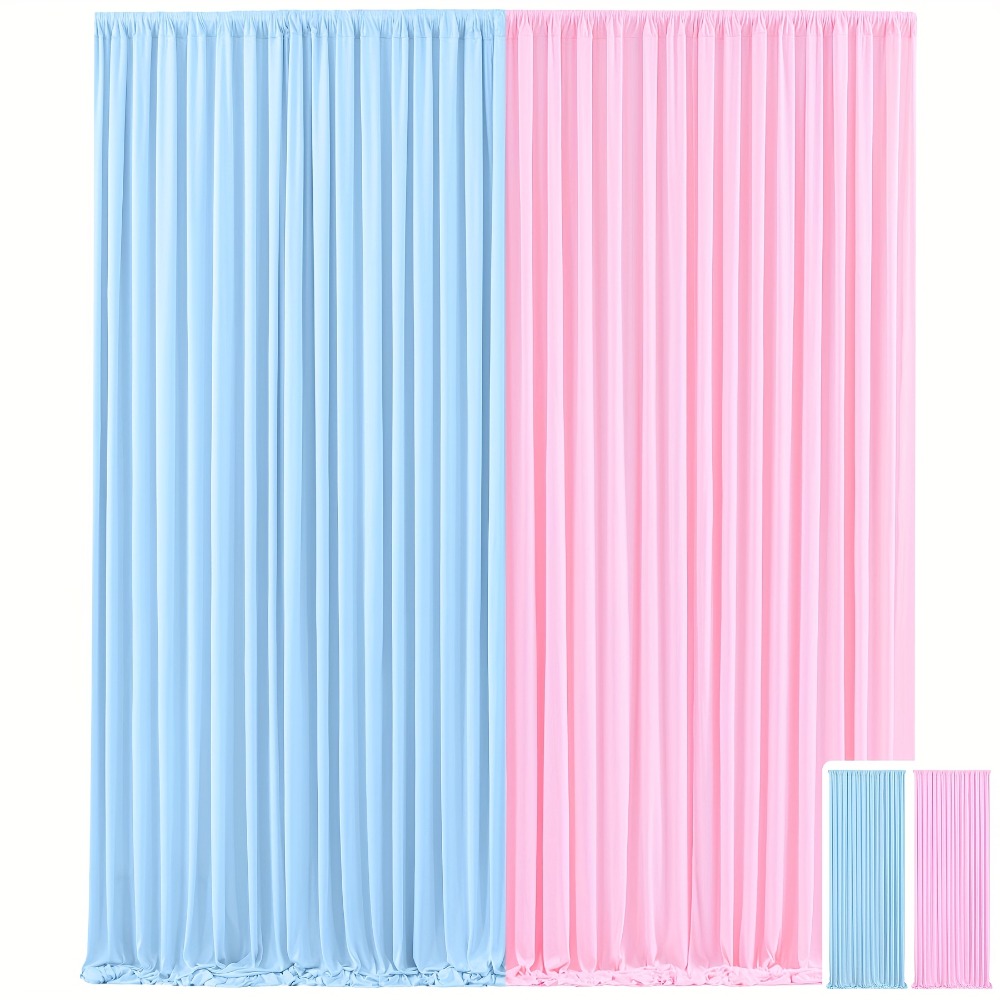 10x10Ft Polyester Photography Backdrop 2-Pack – Photo Booth Background Curtain for Party, Birthday, Wedding, Holiday, Stage & Exhibition Decoration, Wrinkle-Free, Machine Washable, Easy Pole Install