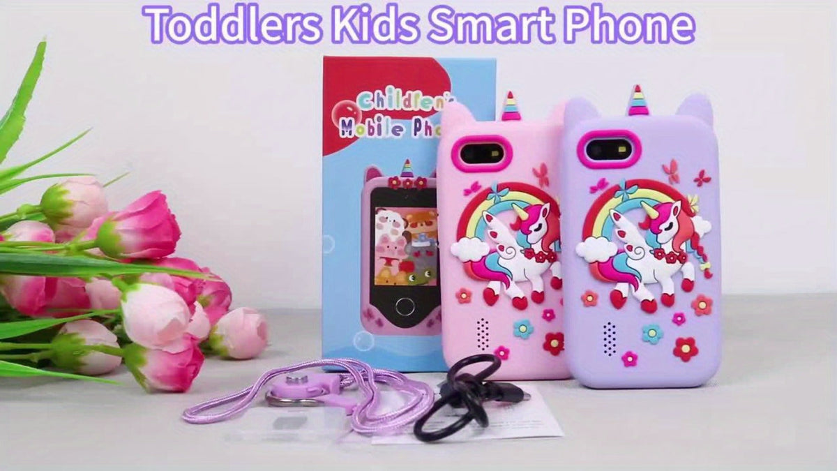 Kids Toy Phone with Touchscreen and Dual Camera, Pink or Purple Options