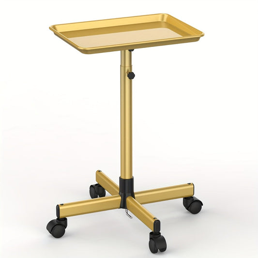 Salon Rolling Tray Cart with 30–42 in Adjustable Height and Removable Tray