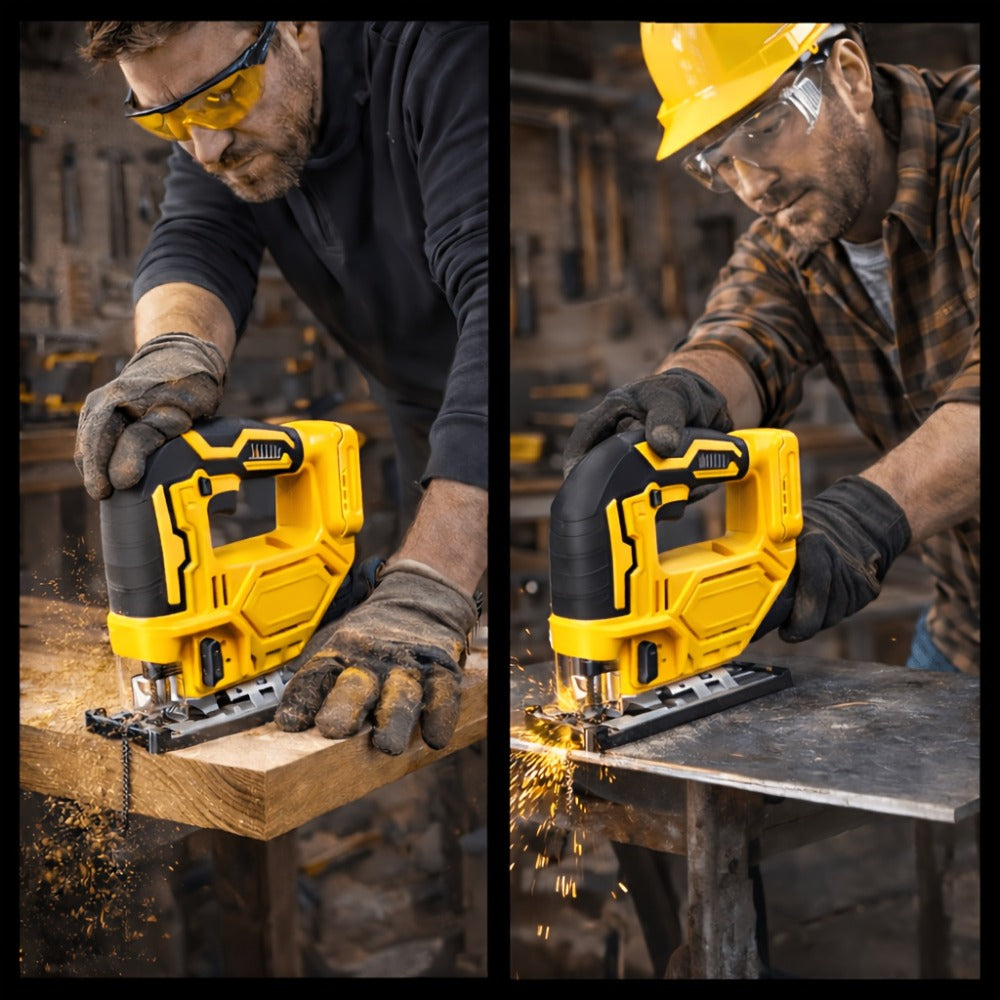 Cordless Jigsaw Compatible with DeWalt 20V Battery - Variable Speed 0-2700 RPM, 80mm Cutting Depth, LED Work Light, 0°-45° Bevel, 3 Orbital Settings for Wood Metal PVC Cutting