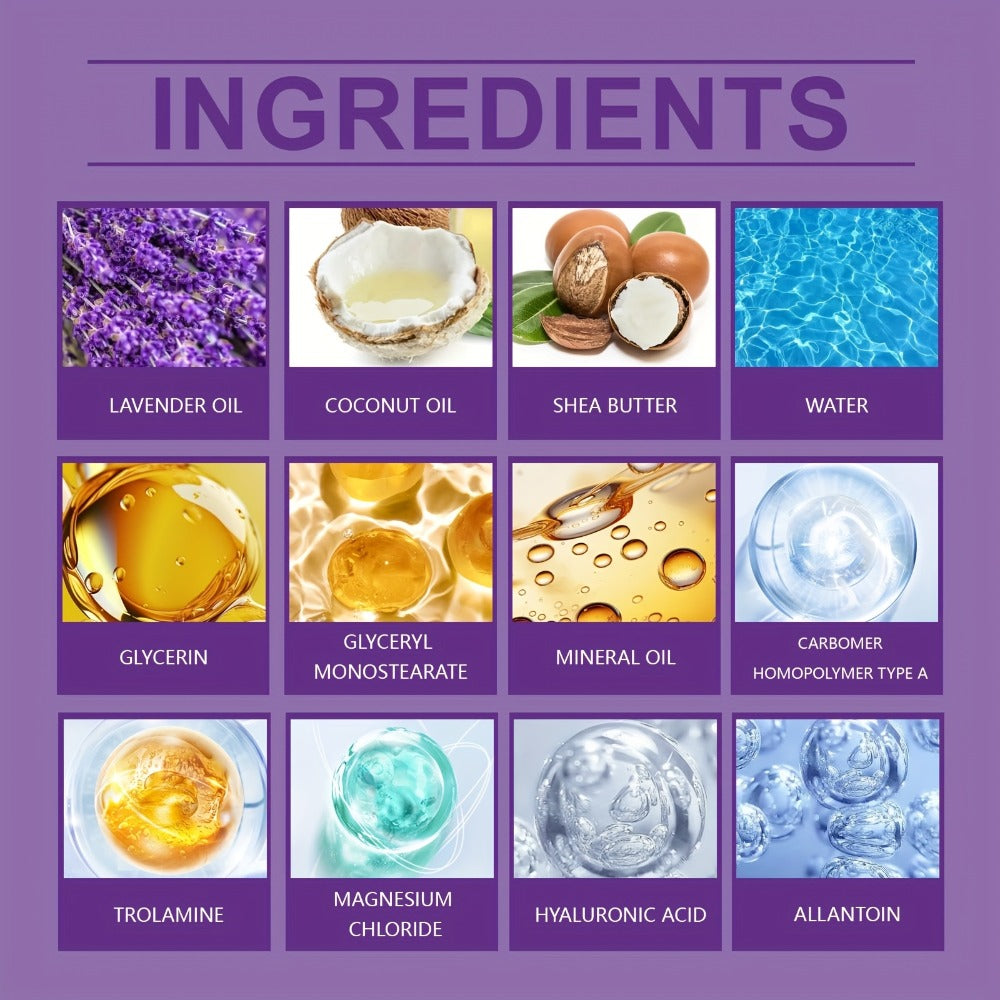 Magnesium Lavender Body Cream BOGO Buy One Get One Free - Plant Squalane Muscle Relief Massage Lotion Long-Lasting Hydration for Athletes Seniors Daily Moisturizer